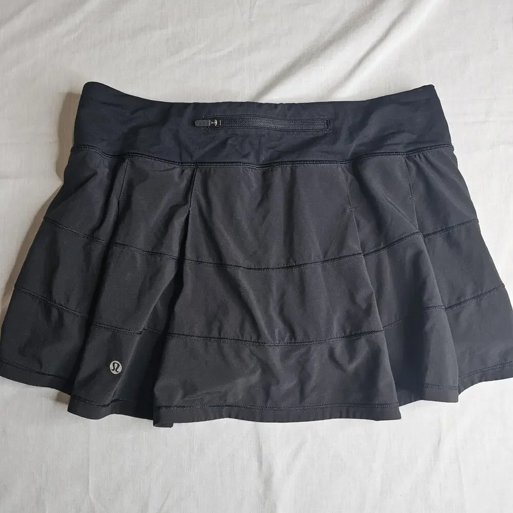 Lululemon Pace Rival Black Tennis Golf Pickleball Skort Skirt Size 8 Activewear - Picture 4 of 10
